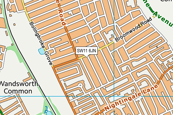 SW11 6JN map - OS VectorMap District (Ordnance Survey)