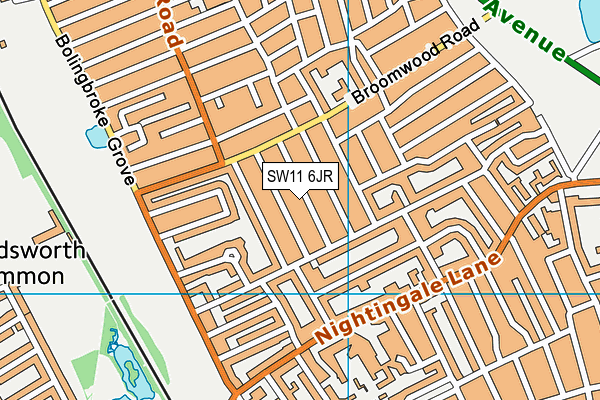 SW11 6JR map - OS VectorMap District (Ordnance Survey)
