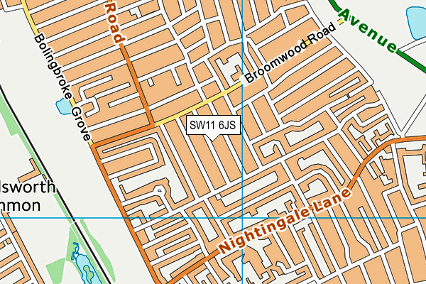 SW11 6JS map - OS VectorMap District (Ordnance Survey)