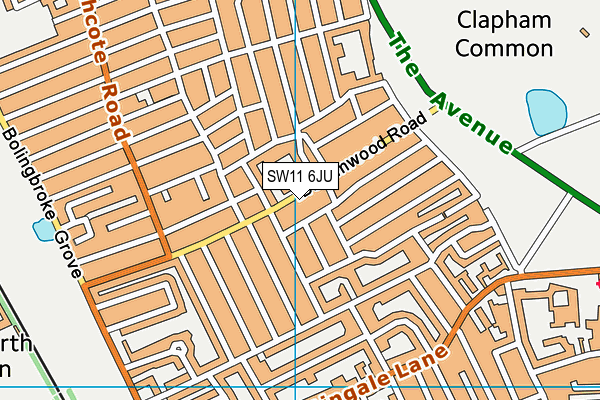SW11 6JU map - OS VectorMap District (Ordnance Survey)