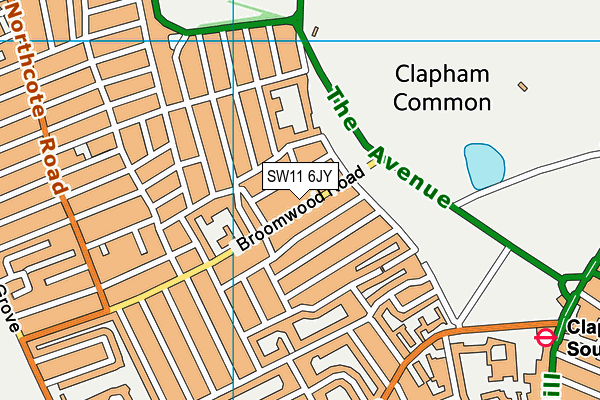 SW11 6JY map - OS VectorMap District (Ordnance Survey)