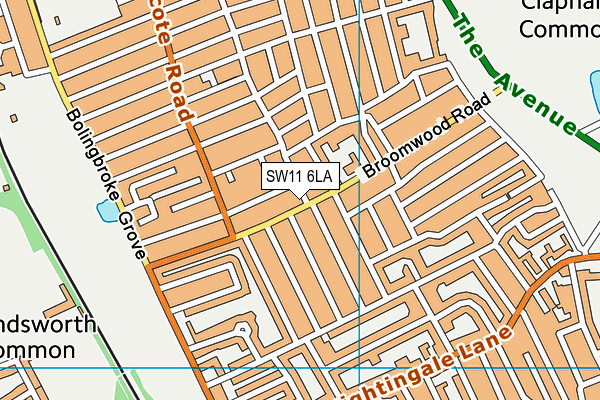 SW11 6LA map - OS VectorMap District (Ordnance Survey)