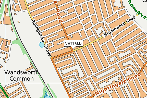 SW11 6LD map - OS VectorMap District (Ordnance Survey)