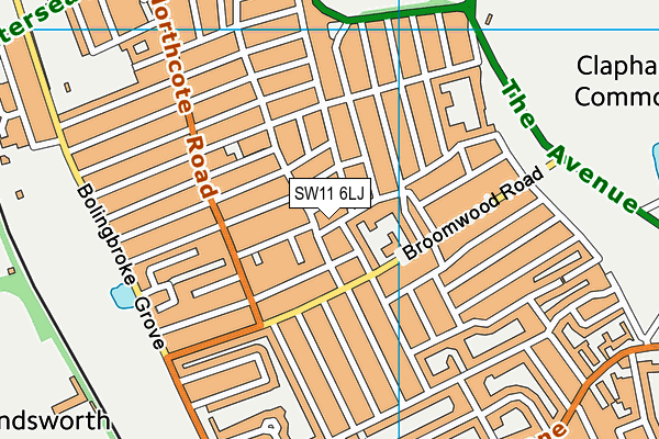 SW11 6LJ map - OS VectorMap District (Ordnance Survey)