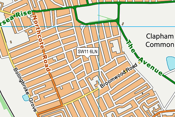 SW11 6LN map - OS VectorMap District (Ordnance Survey)
