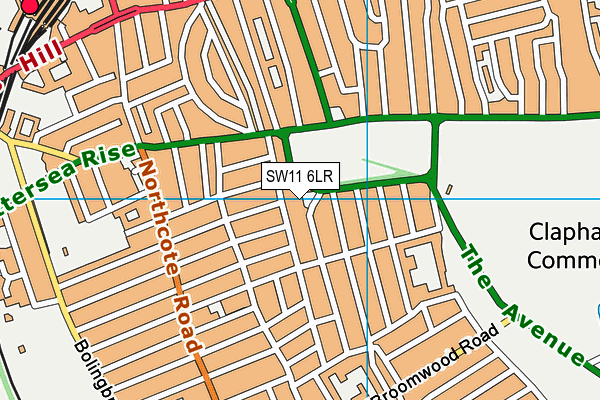 SW11 6LR map - OS VectorMap District (Ordnance Survey)