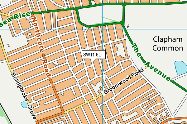 SW11 6LT map - OS VectorMap District (Ordnance Survey)