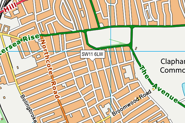 SW11 6LW map - OS VectorMap District (Ordnance Survey)