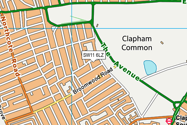 SW11 6LZ map - OS VectorMap District (Ordnance Survey)