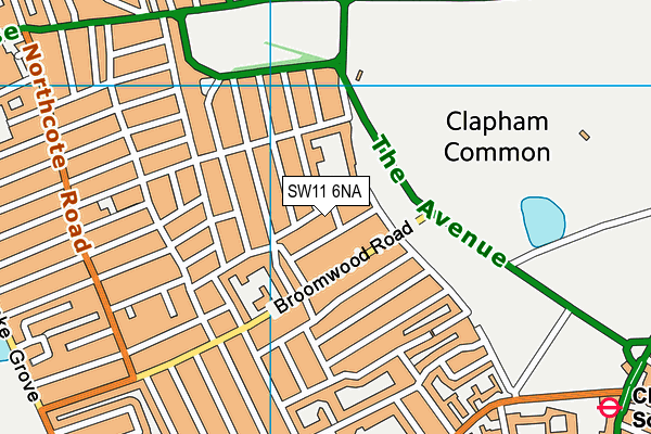 SW11 6NA map - OS VectorMap District (Ordnance Survey)