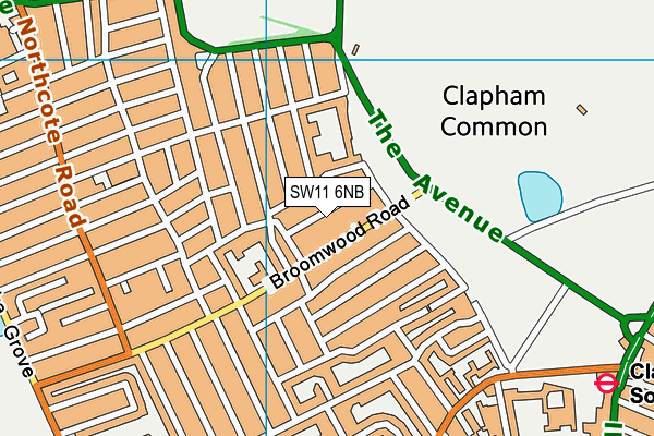 SW11 6NB map - OS VectorMap District (Ordnance Survey)