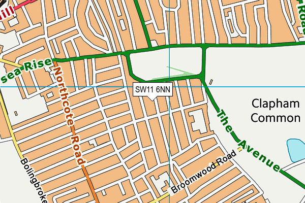 SW11 6NN map - OS VectorMap District (Ordnance Survey)