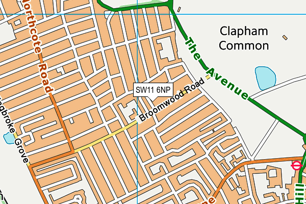 SW11 6NP map - OS VectorMap District (Ordnance Survey)