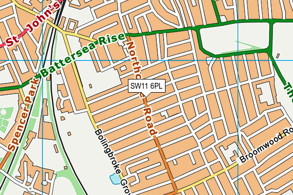 SW11 6PL map - OS VectorMap District (Ordnance Survey)
