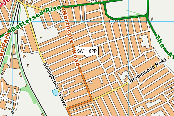SW11 6PP map - OS VectorMap District (Ordnance Survey)