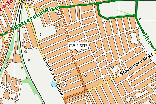 SW11 6PR map - OS VectorMap District (Ordnance Survey)