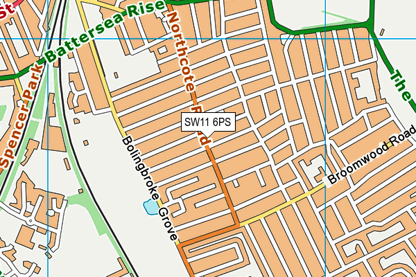 SW11 6PS map - OS VectorMap District (Ordnance Survey)