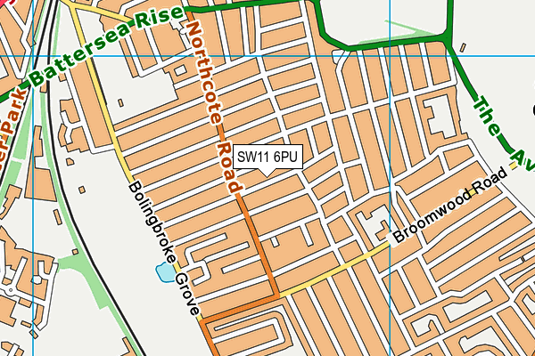 SW11 6PU map - OS VectorMap District (Ordnance Survey)