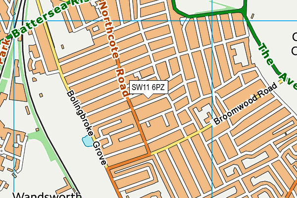SW11 6PZ map - OS VectorMap District (Ordnance Survey)