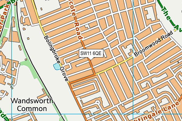 SW11 6QE map - OS VectorMap District (Ordnance Survey)