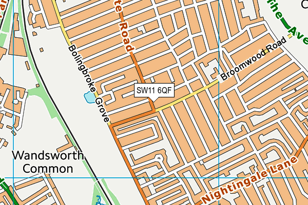 SW11 6QF map - OS VectorMap District (Ordnance Survey)
