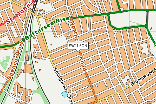 SW11 6QN map - OS VectorMap District (Ordnance Survey)