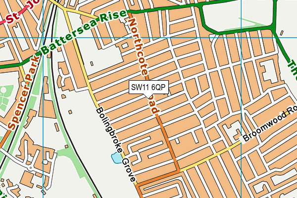 SW11 6QP map - OS VectorMap District (Ordnance Survey)