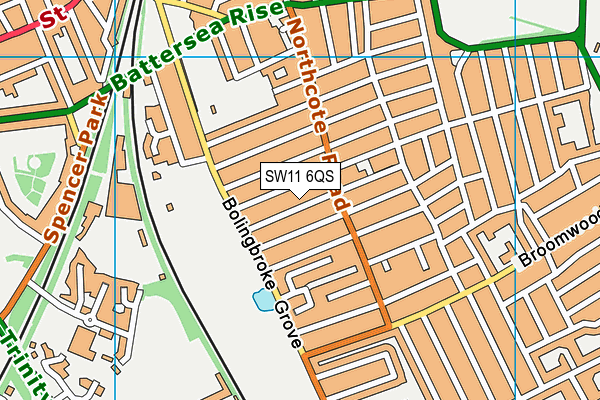 SW11 6QS map - OS VectorMap District (Ordnance Survey)