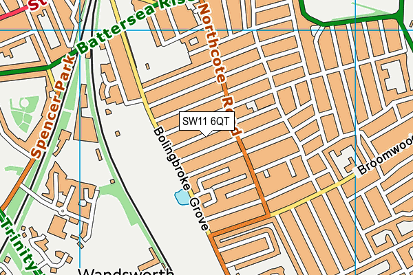 SW11 6QT map - OS VectorMap District (Ordnance Survey)