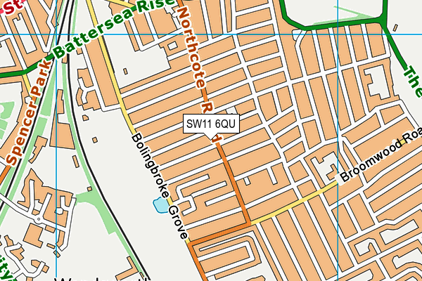 SW11 6QU map - OS VectorMap District (Ordnance Survey)