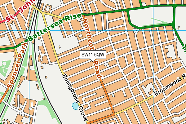 SW11 6QW map - OS VectorMap District (Ordnance Survey)