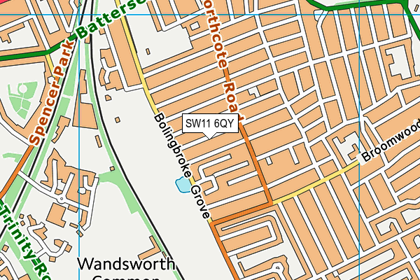 SW11 6QY map - OS VectorMap District (Ordnance Survey)