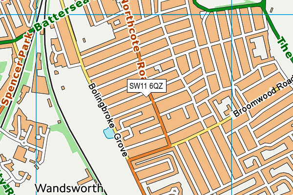 SW11 6QZ map - OS VectorMap District (Ordnance Survey)