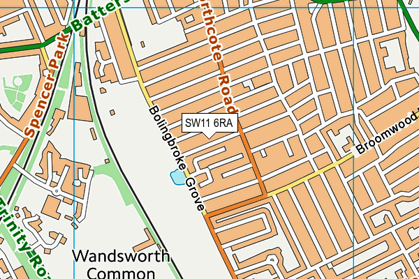 SW11 6RA map - OS VectorMap District (Ordnance Survey)