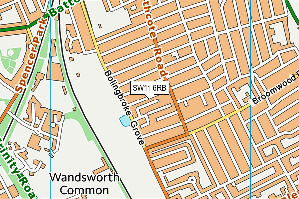 SW11 6RB map - OS VectorMap District (Ordnance Survey)