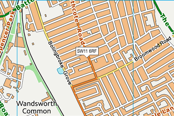 SW11 6RF map - OS VectorMap District (Ordnance Survey)