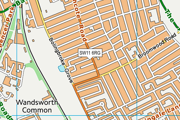 SW11 6RG map - OS VectorMap District (Ordnance Survey)