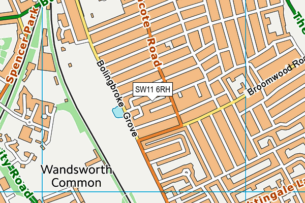 SW11 6RH map - OS VectorMap District (Ordnance Survey)