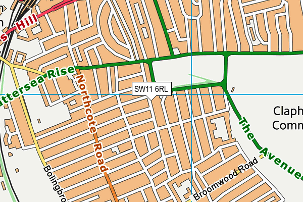 SW11 6RL map - OS VectorMap District (Ordnance Survey)