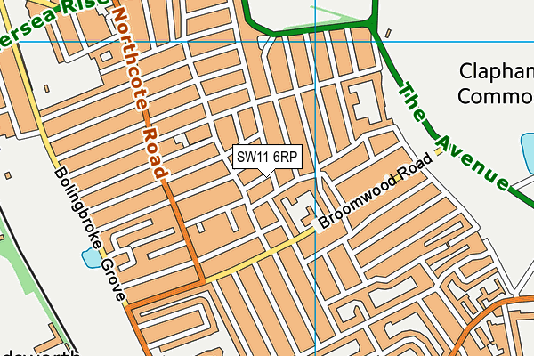 SW11 6RP map - OS VectorMap District (Ordnance Survey)