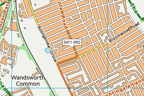 SW11 6RQ map - OS VectorMap District (Ordnance Survey)