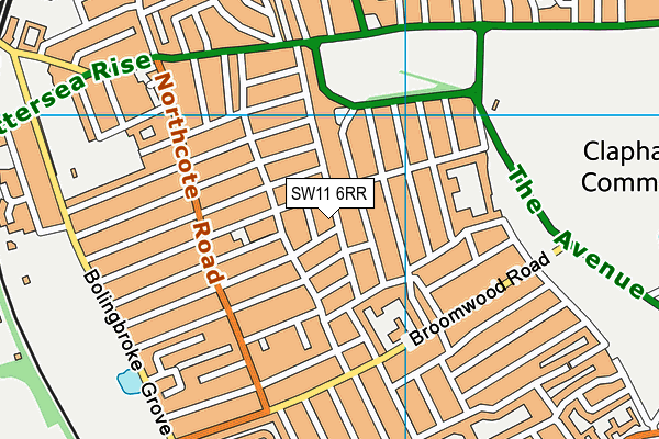 SW11 6RR map - OS VectorMap District (Ordnance Survey)