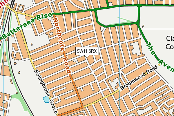 SW11 6RX map - OS VectorMap District (Ordnance Survey)