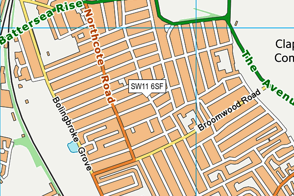 SW11 6SF map - OS VectorMap District (Ordnance Survey)