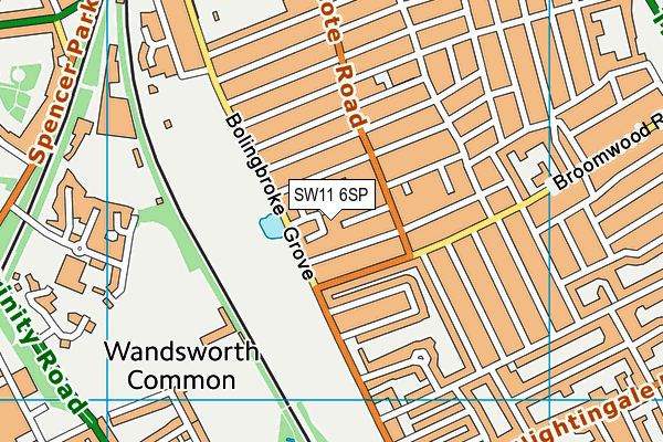 SW11 6SP map - OS VectorMap District (Ordnance Survey)