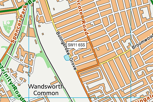 SW11 6SS map - OS VectorMap District (Ordnance Survey)