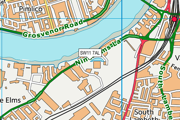 SW11 7AL map - OS VectorMap District (Ordnance Survey)