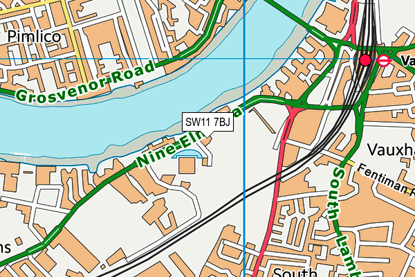 SW11 7BJ map - OS VectorMap District (Ordnance Survey)