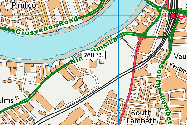 SW11 7BL map - OS VectorMap District (Ordnance Survey)