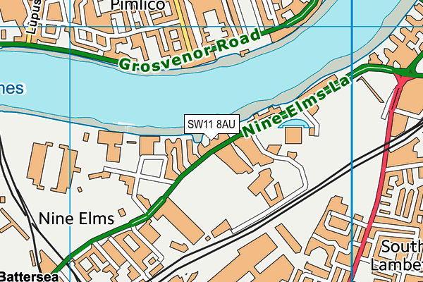 SW11 8AU map - OS VectorMap District (Ordnance Survey)